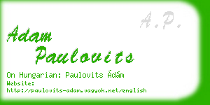 adam paulovits business card